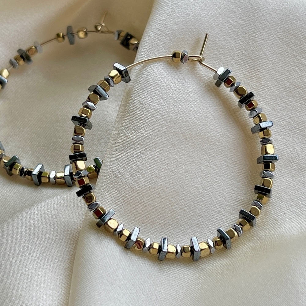 Elegant Gold and Silver Hoop Earrings